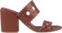 DEL Carlo Geometrische Sandalen met Blokhak Brown Dames - Thumbnail 1