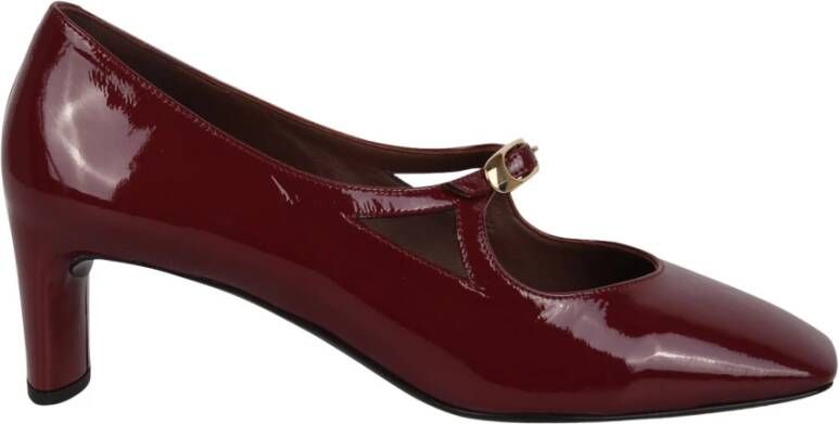 DEL Carlo Glanzende gesp pumps met sculpted hak Red Dames