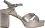 DEL Carlo Metallic Hoge Sandalen met Enkelband Gray Dames - Thumbnail 1