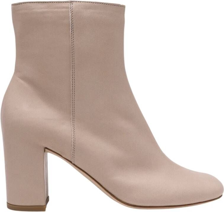 DEL Carlo Minimalistische hoge enkellaars Beige Dames