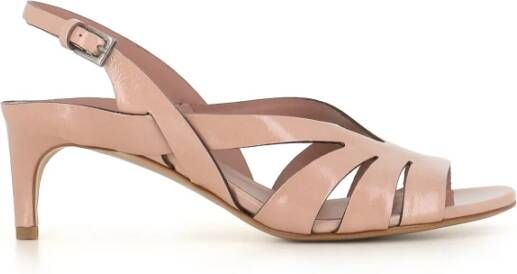 DEL Carlo Nude Leren Enkelband Sandalen Beige Dames