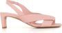 DEL Carlo Nude Leren Gekruiste Band Sandalen Pink Dames - Thumbnail 1