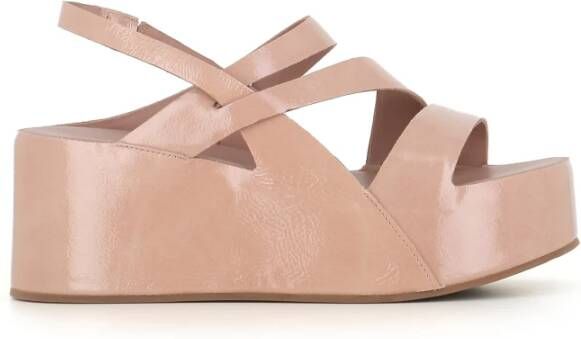 DEL Carlo Nude Sleehak Sandalen Beige Dames