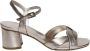 DEL Carlo Pyriet Metallic Blokhak Sandalen Gray Dames - Thumbnail 1