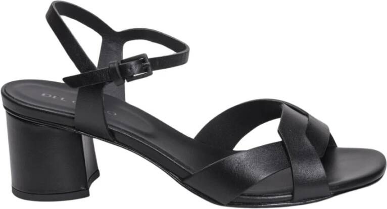 DEL Carlo Python Print Mid-Heel Enkelband Sandalen Black Dames