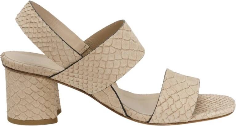 DEL Carlo Python Print Mid-Heel Sandalen Beige Dames