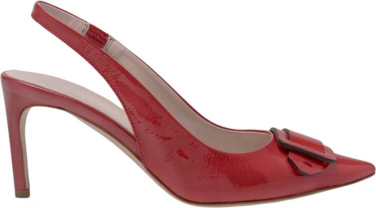 DEL Carlo Rode Lakleren Slingback Pumps met Gesp Red Dames