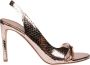 DEL Carlo Roze Bedrukte Leren Stiletto Sandalen Pink Dames - Thumbnail 1