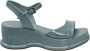 DEL Carlo Salie Groene Sleehak Sandalen Blue Dames - Thumbnail 1