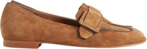 DEL Carlo Suède Loafer Bruin Leren Gesp Brown Dames