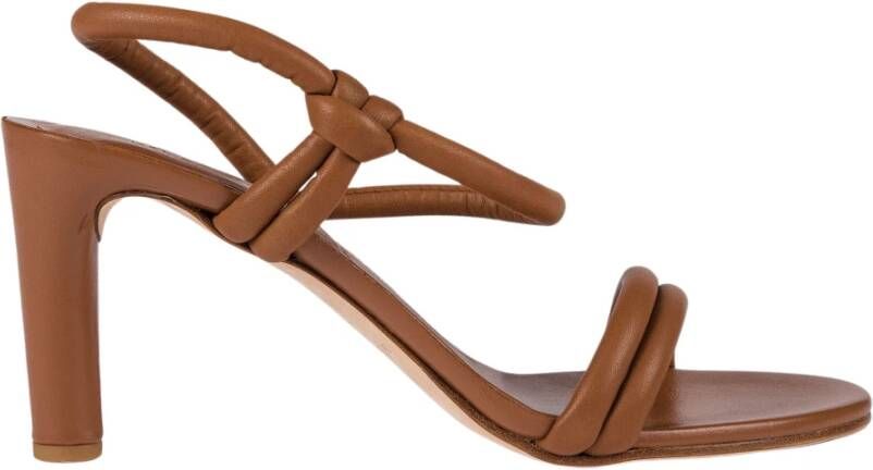 DEL Carlo Tabak Leren Stiletto Sandalen Brown Dames