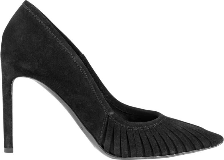 DEL Carlo Verleidelijke zwarte suède pumps Black Dames