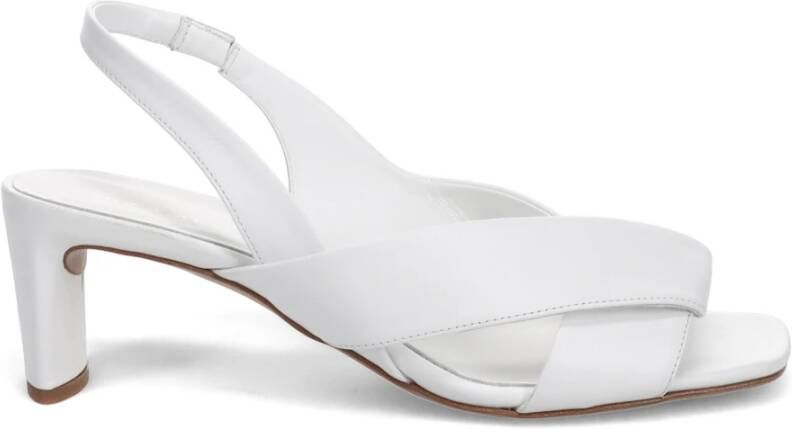 DEL Carlo Witte Leren Gekruiste Banden Sandalen White Dames