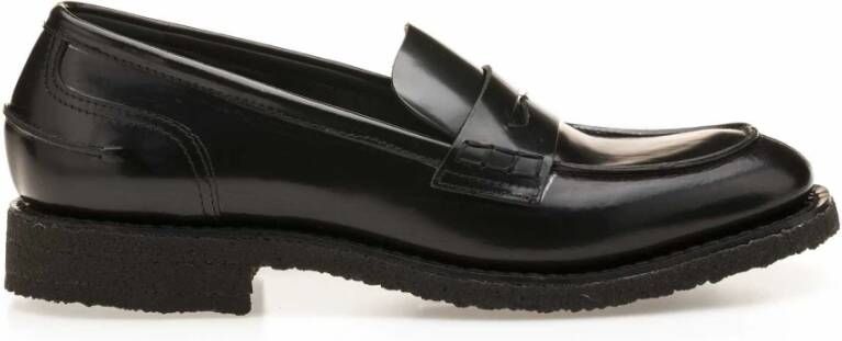 DEL Carlo Verfijnde zwarte glanzende leren loafers Black Heren