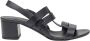 DEL Carlo Zwarte Leren Blokhak Sandalen Black Dames - Thumbnail 1