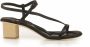 DEL Carlo Zwarte Leren Enkelband Sandalen Black Dames - Thumbnail 1