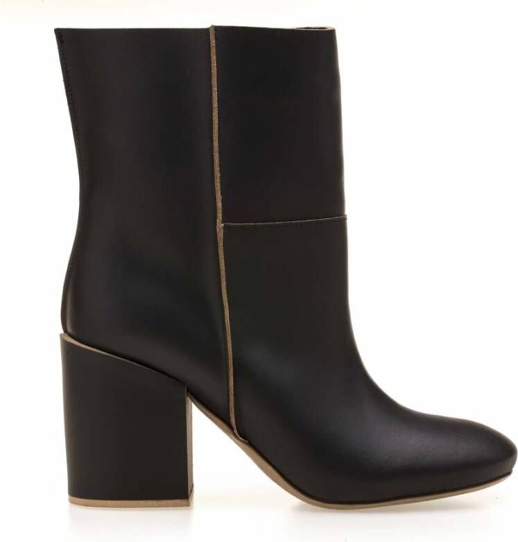 DEL Carlo Zwarte leren enkellaarsjes Sioux 11032 Black Dames