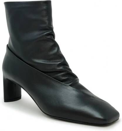 DEL Carlo Zwarte leren enkellaarzen Fw24 Black Dames