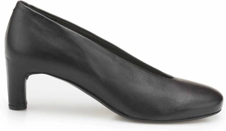 DEL Carlo Zwarte Leren Pumps Sterke Persoonlijkheid Black Dames