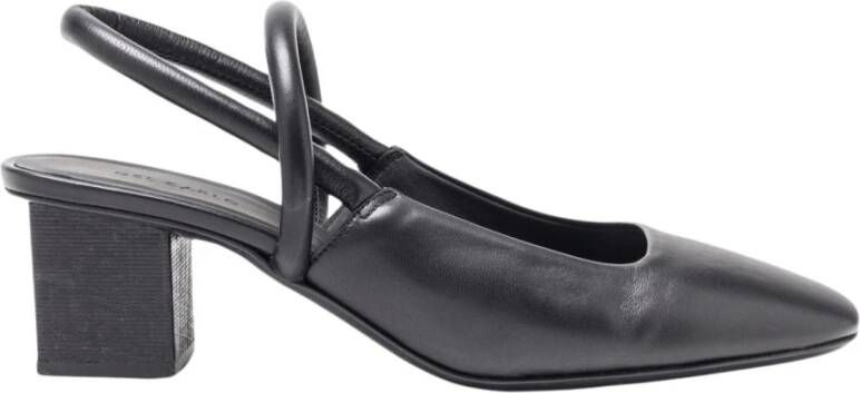 DEL Carlo Zwarte leren slingback pumps Black Dames