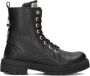 Develab Meisjes Zwarte Leren Veterboots Black Dames - Thumbnail 2