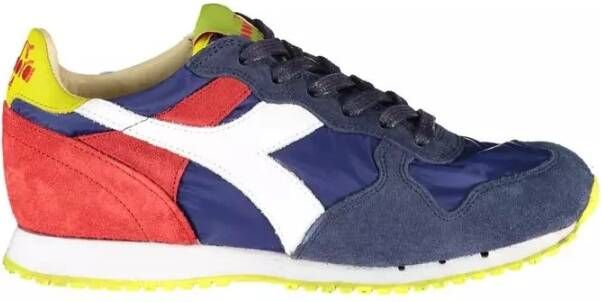 Diadora Blauwe Contrasterende Vetersneakers Multicolor Dames