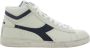 Diadora Blauwe Hoge Top Gewaxte Sneakers White Heren - Thumbnail 1