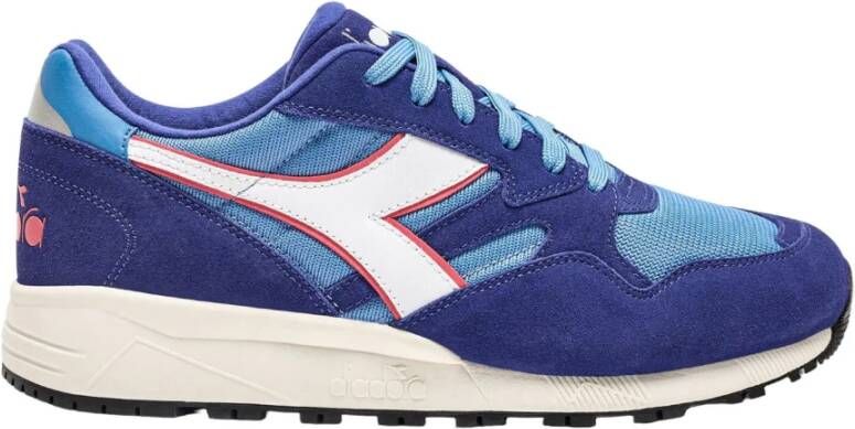 Diadora Blauwe Leren Sportieve Sneakers met Rubberen Zool Blue Dames