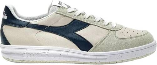 Diadora Blauwe Leren Veterschoenen Beige Heren