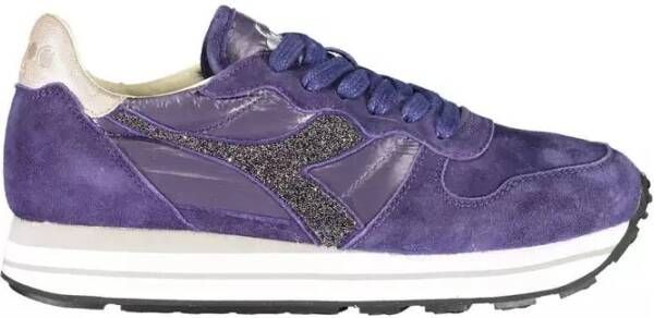 Diadora Blauwe Sneakers met Kristalversiering Purple Dames