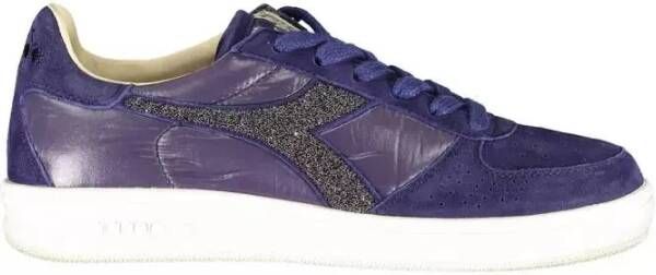 Diadora Blauwe Stoffen Sneaker met Swarovski Kristal Inzetstukken Blue Dames