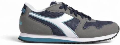 Diadora Blauwe Sneakers met Rubberen Zool en Textiel Voering Multicolor Heren