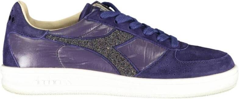 Diadora Sportieve Blauwe Veterschoenen Contrastzool Blue Dames