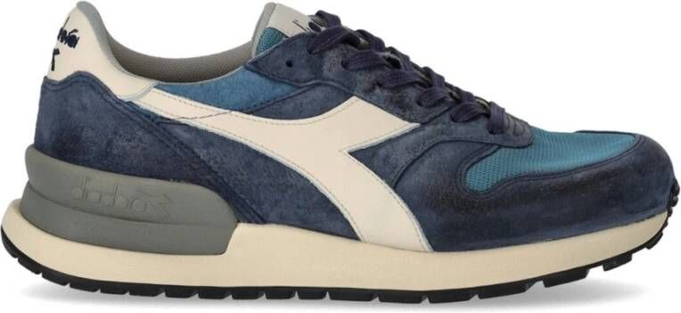 Diadora Blauwe Suede Conquest SW Sneaker Blauw Heren