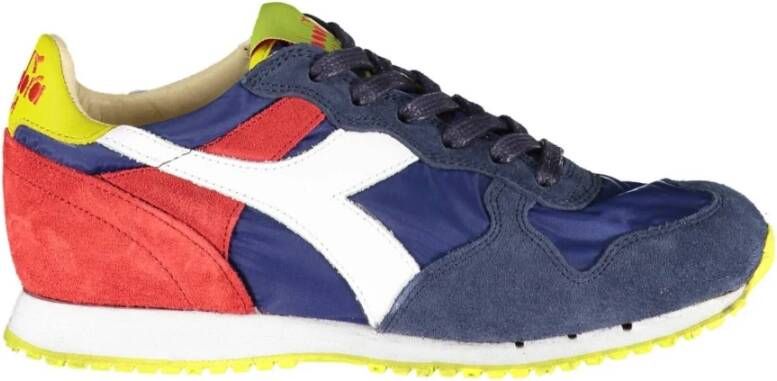 Diadora Blauwe Contrasterende Vetersneakers Multicolor Dames