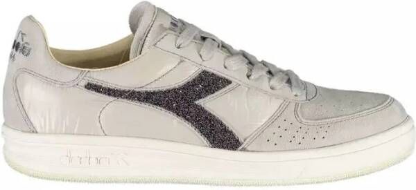 Diadora Grijze Stoffen Sneaker met Swarovski Kristal Inzetstukken Gray Dames