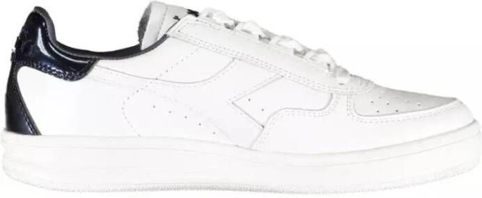 Diadora Elegante witte vetersneakers met contrastdetail White Dames