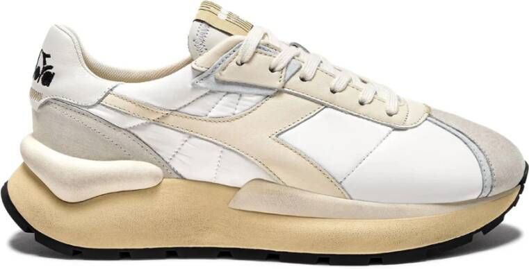 Diadora Elite Mesh Leren Sneakers Wit White Dames