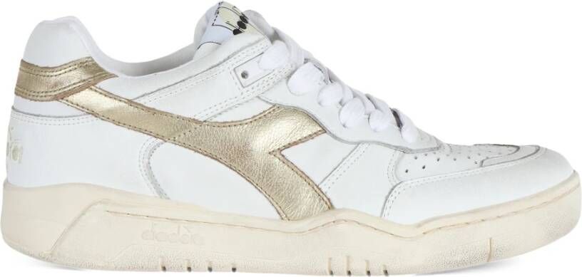 Diadora B-560 used sneaker van leer met metallic details