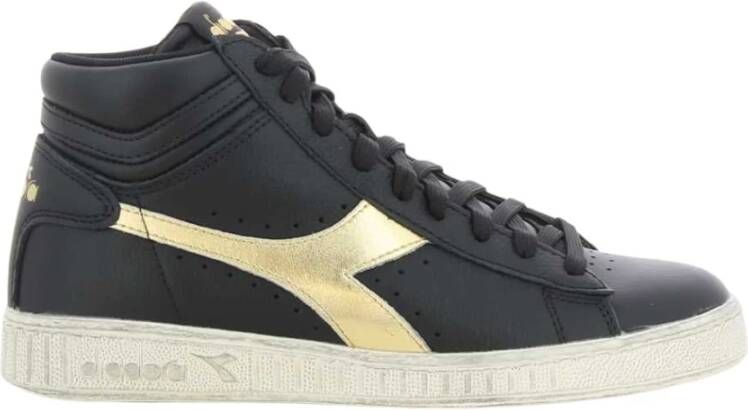 Diadora Gouden High Top Sneakers Game Stijl Black Dames