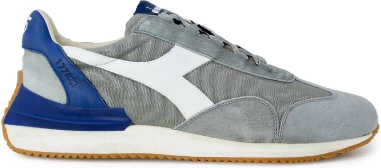 Diadora Grijze Leren Sneakers met Veters Multicolor Heren