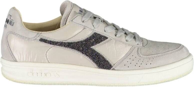 Diadora Grijze Stoffen Sneaker met Swarovski Kristal Inzetstukken Gray Dames