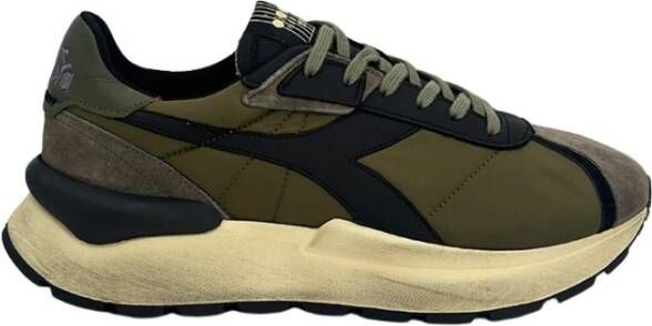 Diadora Groene Elite Sneaker Waterbestendige Afwerking Green Heren