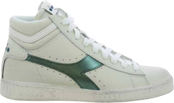 Diadora Groene Hoge Top Gewaxte Sneakers White Dames