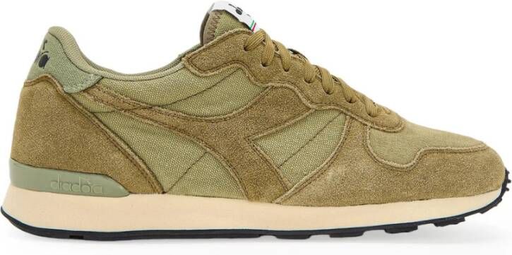 Diadora Groene Leren Veterschoenen Green Heren