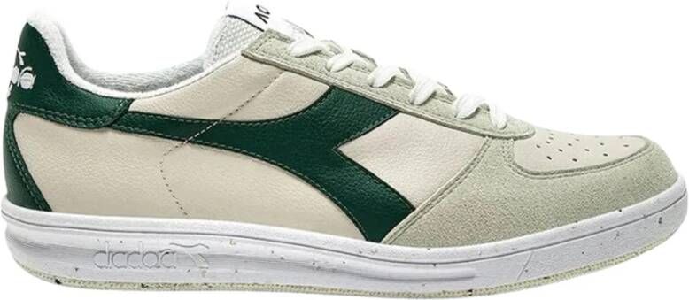 Diadora Groene Leren Veterschoenen Multicolor Heren