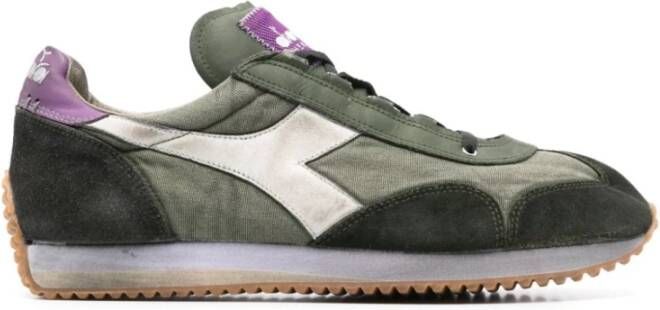 Diadora Groene Sneakers Paneelontwerp Logopatch Green Heren