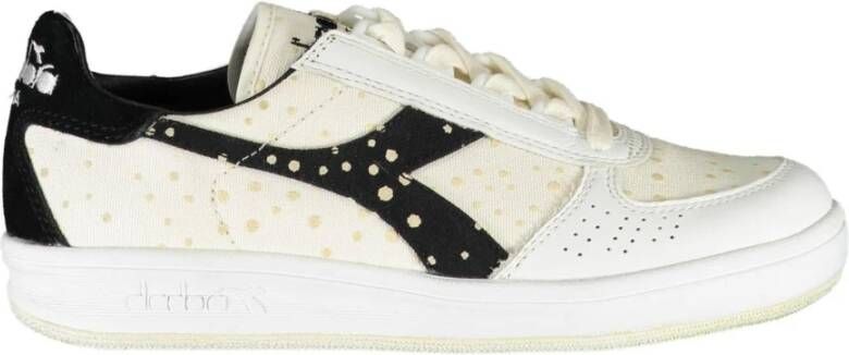 Diadora Sportieve witte vetersneakers met contrastdetails White Dames