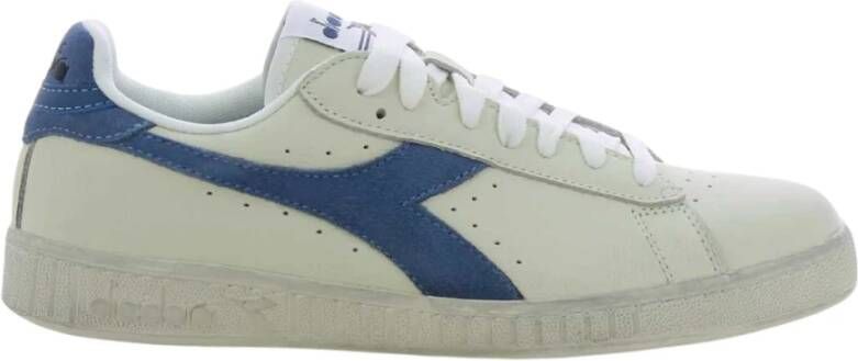 Diadora Lage gewaxte suède sneakers White Heren