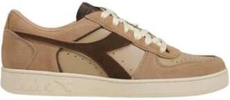 Diadora Leren Stoffen Sneaker Heren Collectie Beige Heren